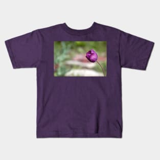 Not afraid to be alone, purple tulip flower altered photography Kids T-Shirt